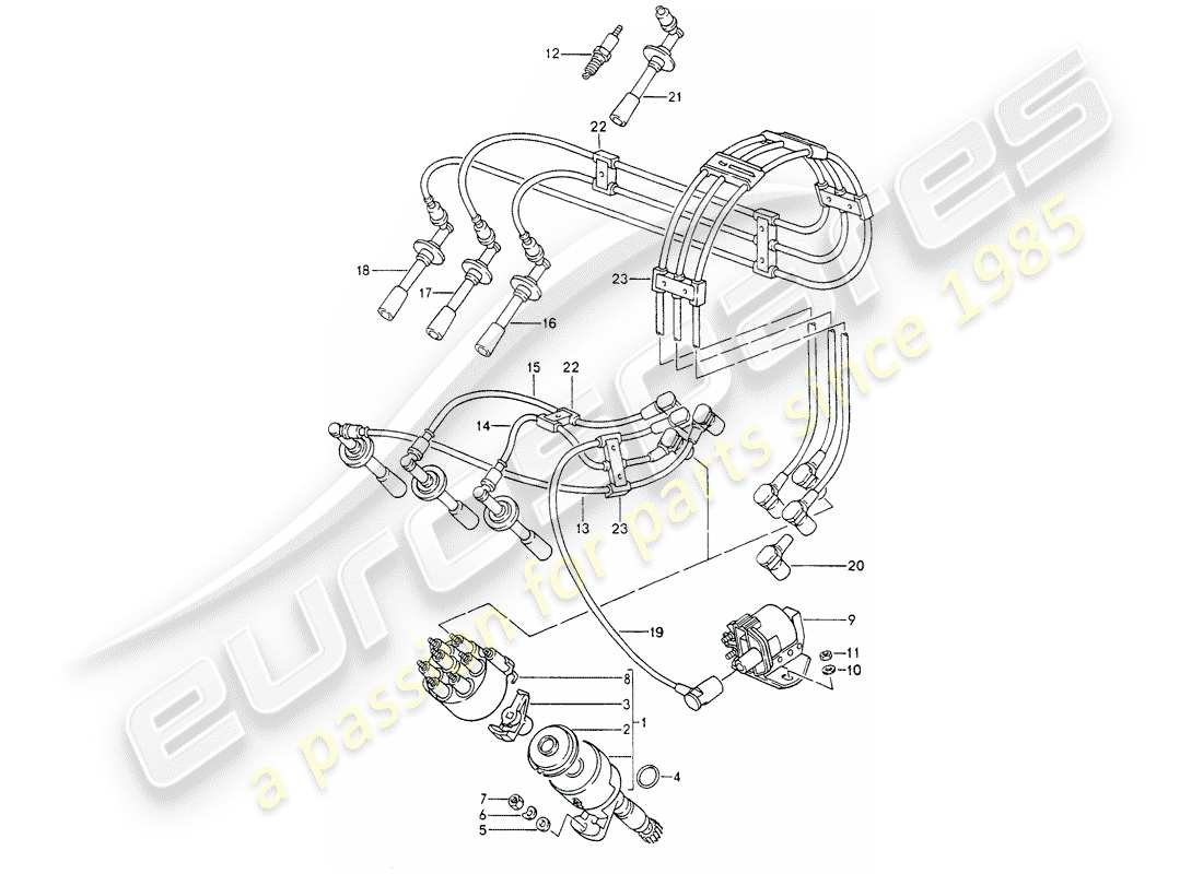 porsche 1993 (964) motorelektrik 1 ersatzteildiagramm