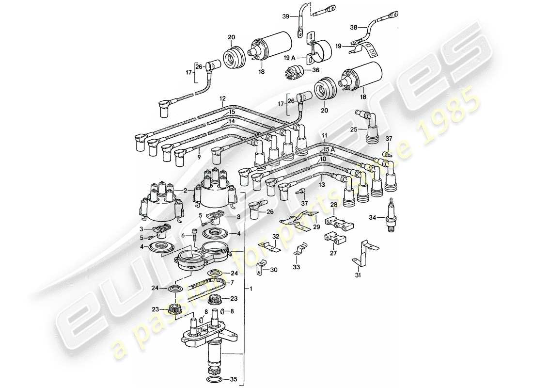 porsche 1985 (928) motorelektrik - lh-jetronic ersatzteildiagramm