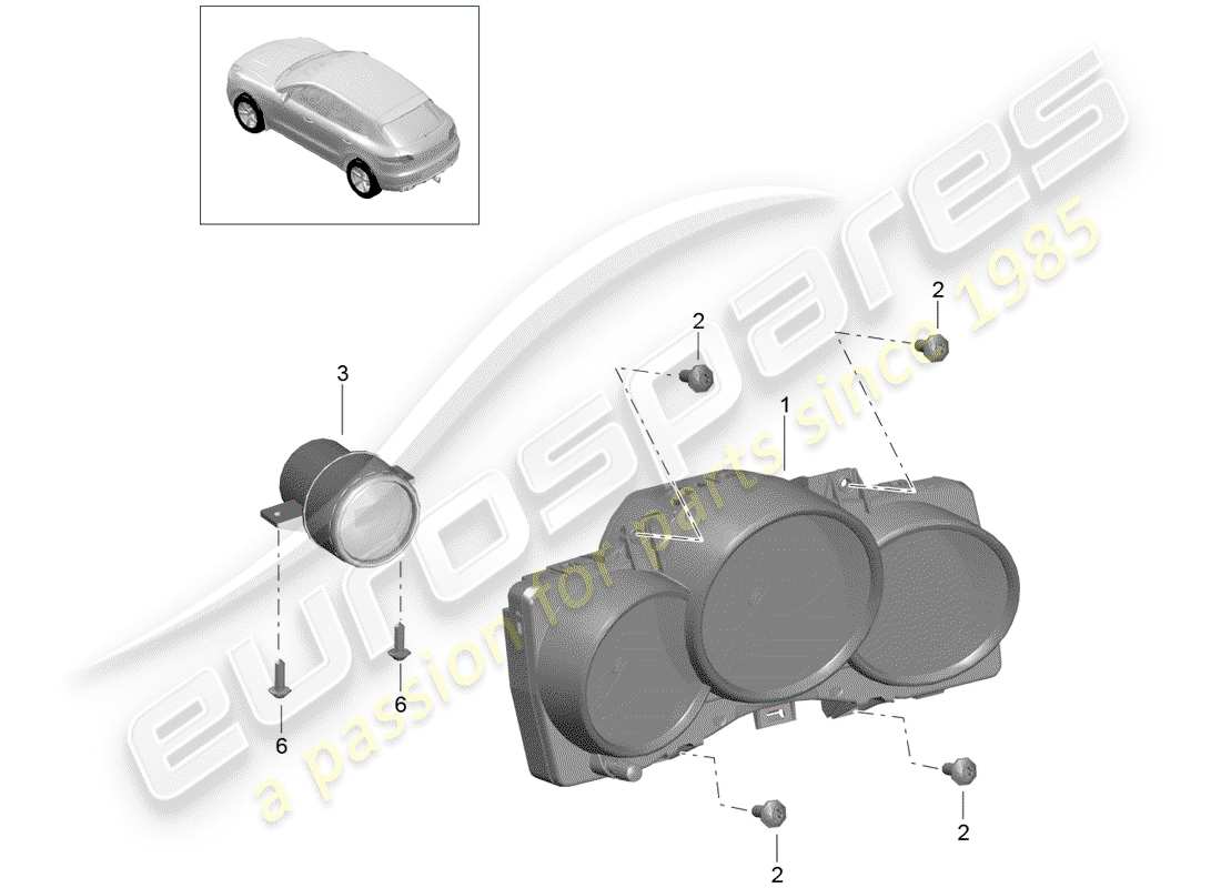 porsche 2016 (macan) instrumentenkombination ersatzteildiagramm