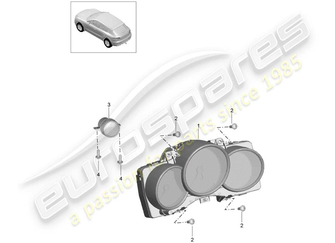 porsche 2016 (macan) instrumentenkombination ersatzteildiagramm