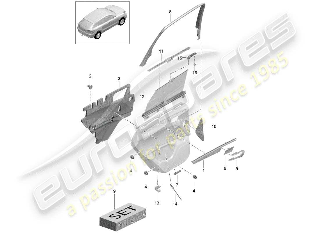porsche 2015 (macan) zubehör teilediagramm