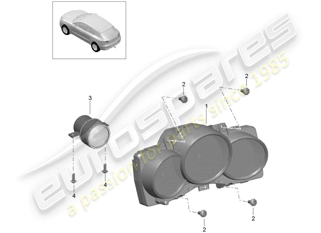porsche 2016 (macan) instrumentenkombination ersatzteildiagramm