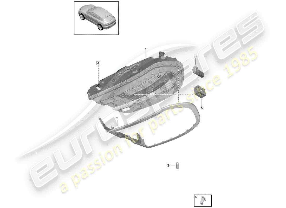 porsche 2019 (macan) bracket-ersatzteildiagramm