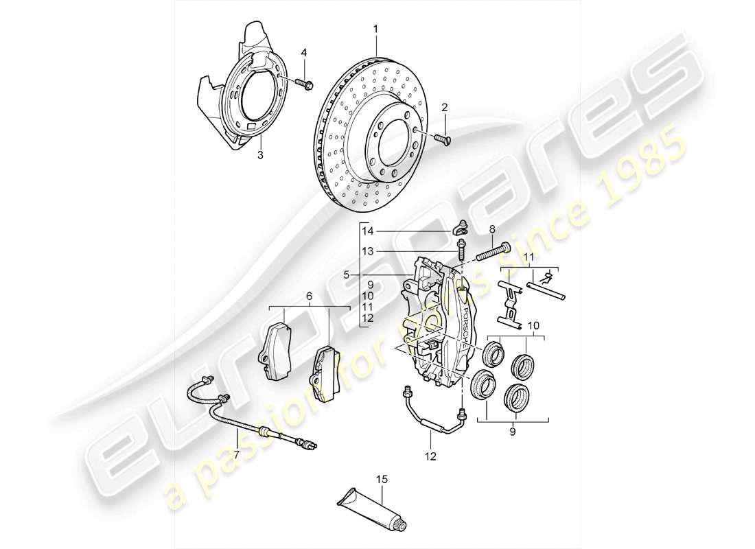 porsche 2008 (987 cayman) scheibenbremsen ersatzteildiagramm