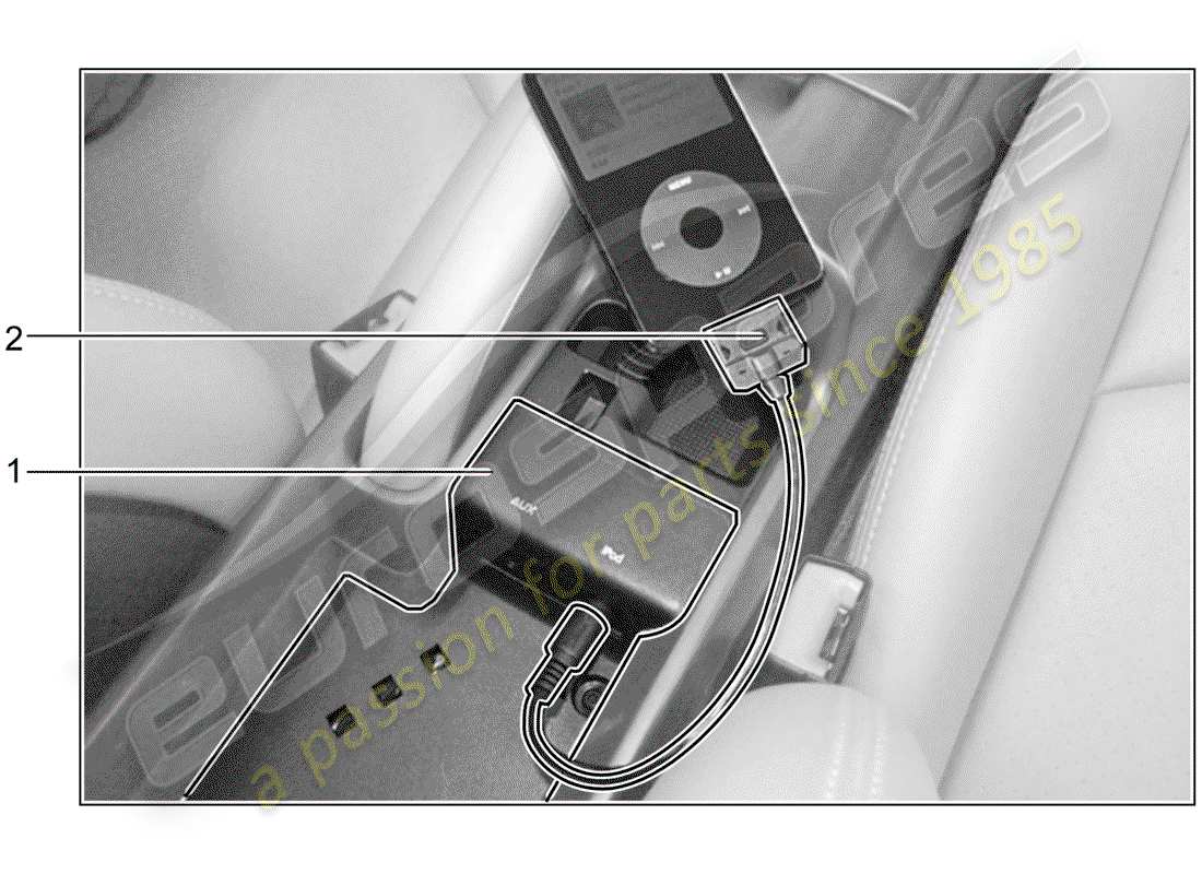 porsche 1995 (tequipment) multimedia-schnittstelle - teilediagramm
