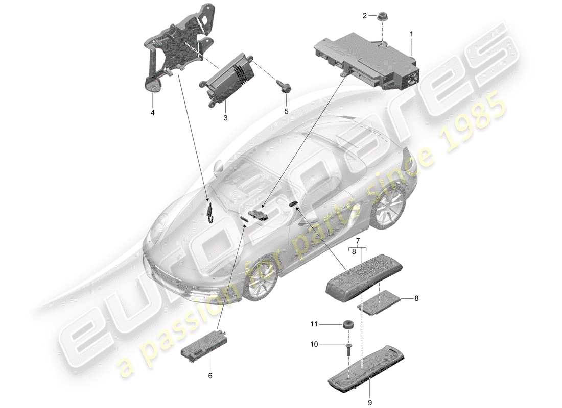 porsche 2012 (981 boxster) verstärker teilediagramm