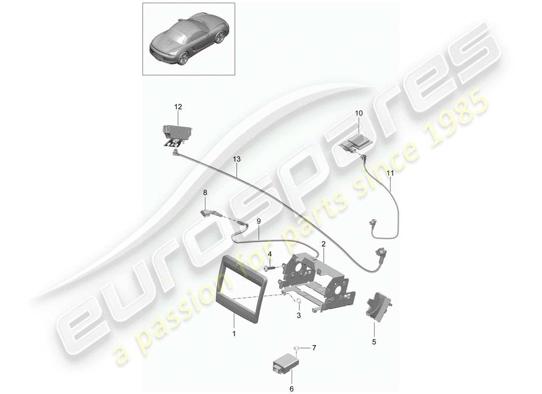 porsche 2012 (981 boxster) vorbereitung teilediagramm