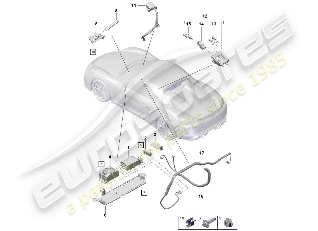 porsche 2020 (718 boxster spyder) für fahrzeuge mit telefon ersatzteildiagramm