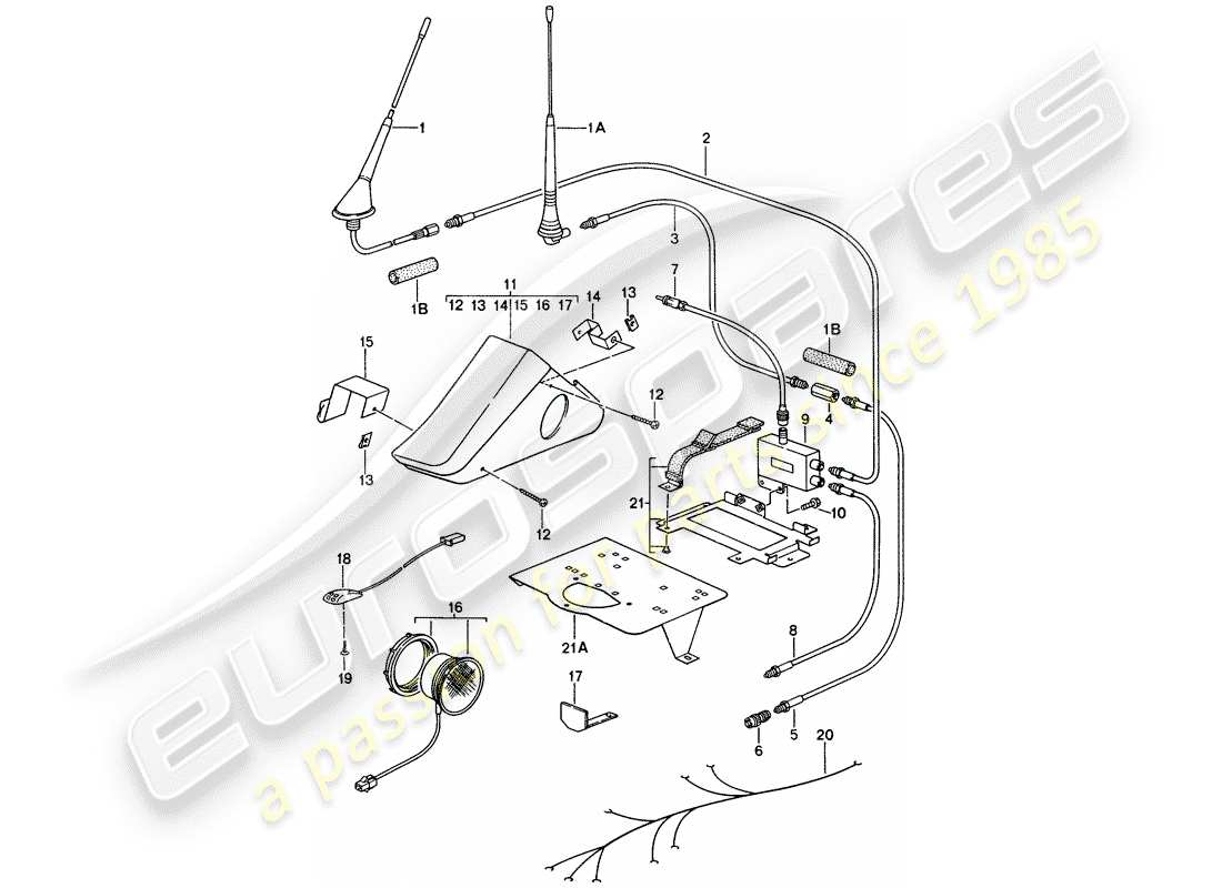 porsche 1993 (968) telefonvorbereitung teilediagramm