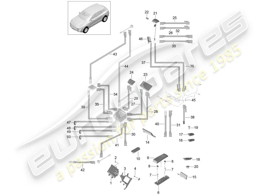 porsche 2016 (macan) telefon-ersatzteildiagramm