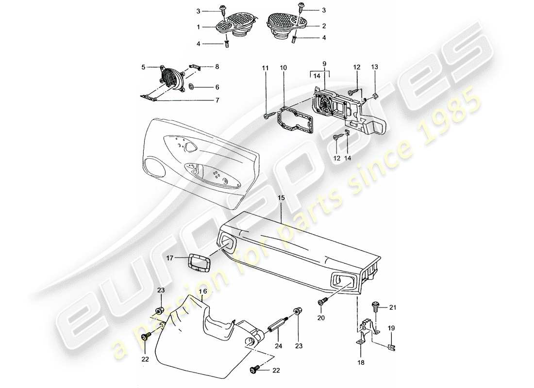 porsche 2004 (996) lautsprecher - d - mj 2002>> ersatzteildiagramm