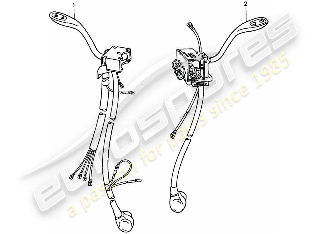 porsche 1974 (911) lenkstockschalter ersatzteildiagramm