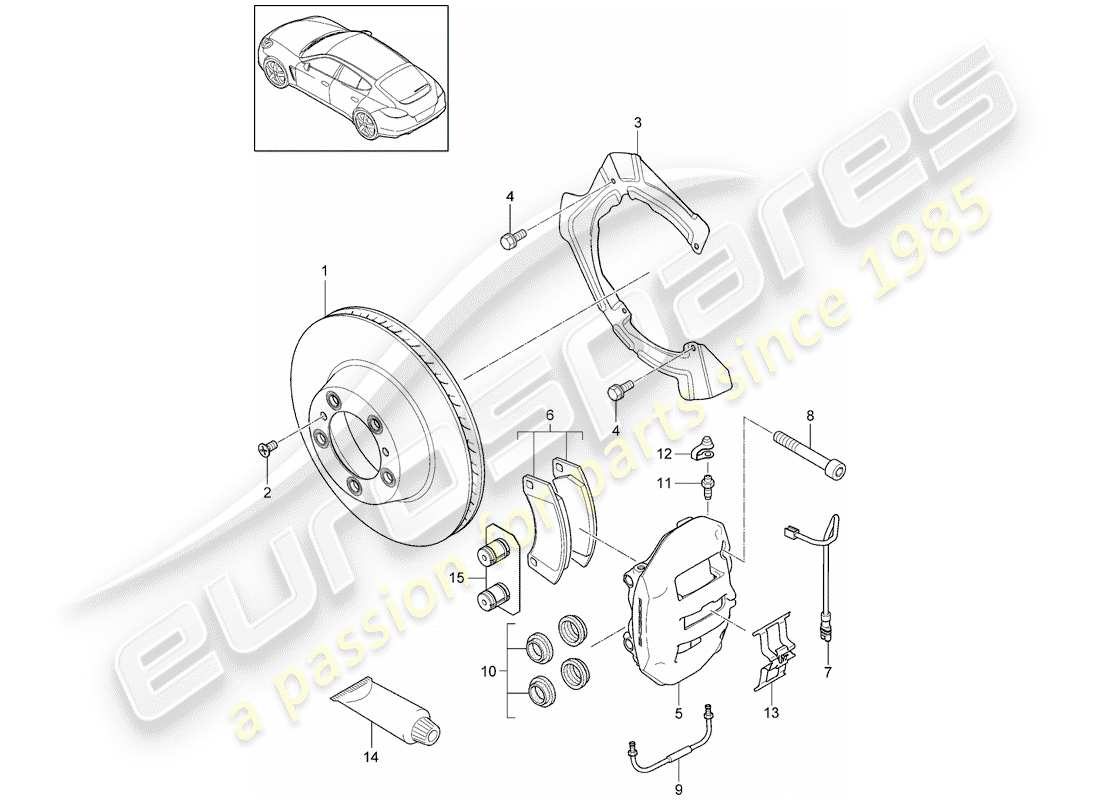 porsche 2010 (panamera 970) scheibenbremsen ersatzteildiagramm
