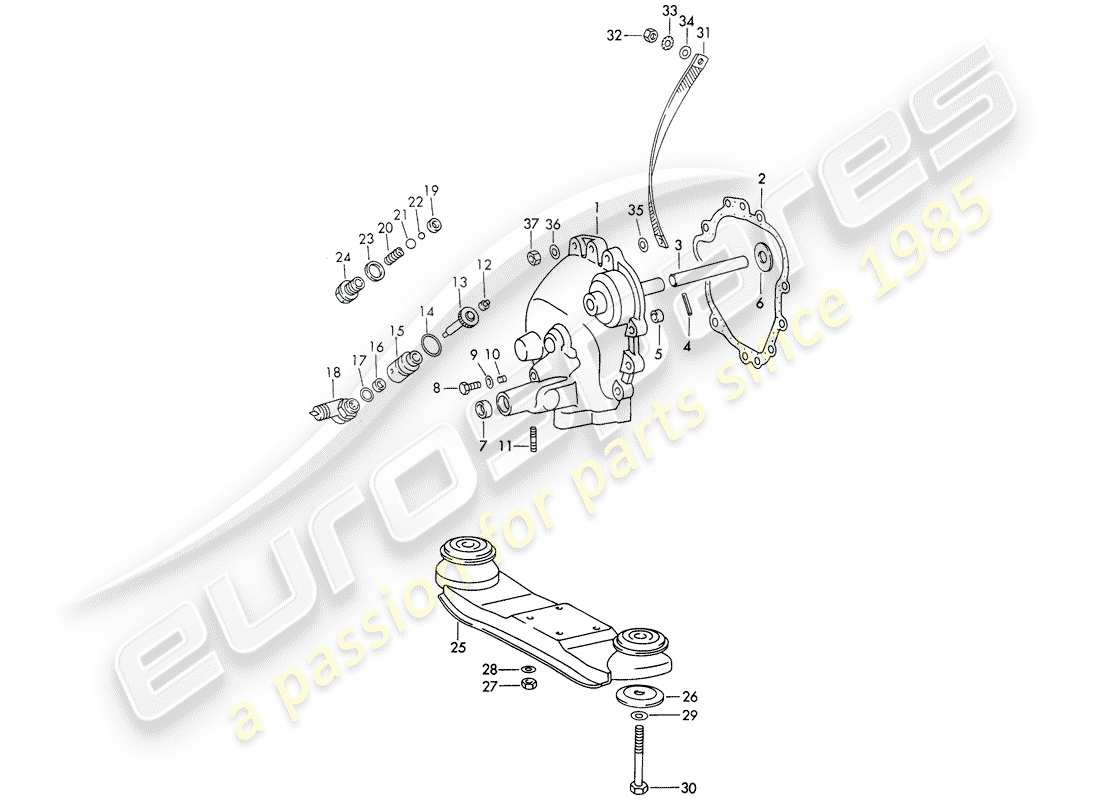 porsche 1973 (911) getriebedeckel - getriebeaufhängung - sportomatic - d >> - mj 1971 ersatzteildiagramm