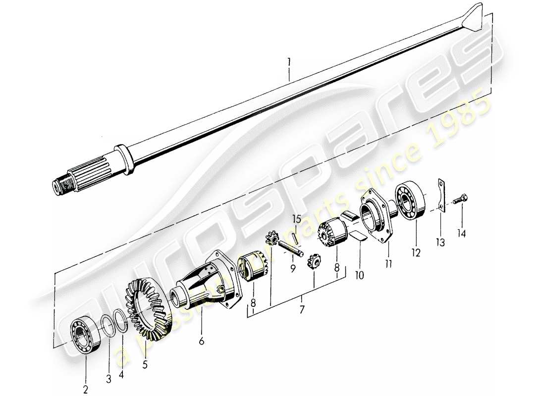 porsche 1957 (356/356a) differential teilediagramm