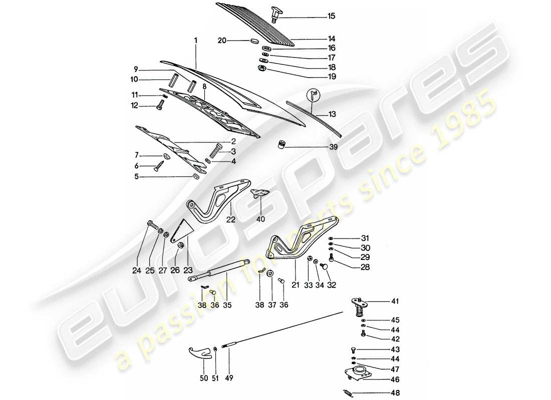 porsche 1977 (911) cover-ersatzteildiagramm