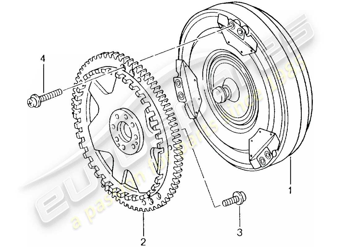 porsche 2000 (986 boxster) tiptronic - drehmomentwandler ersatzteildiagramm