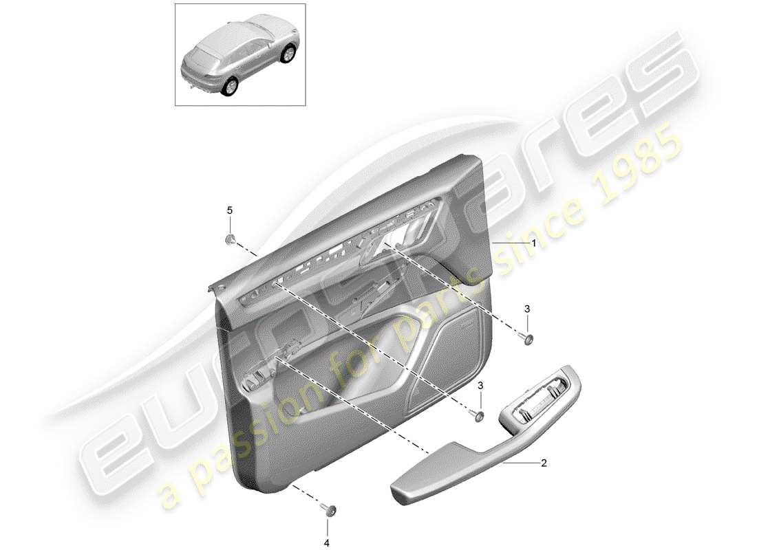 porsche 2015 (macan) türplatte teilediagramm