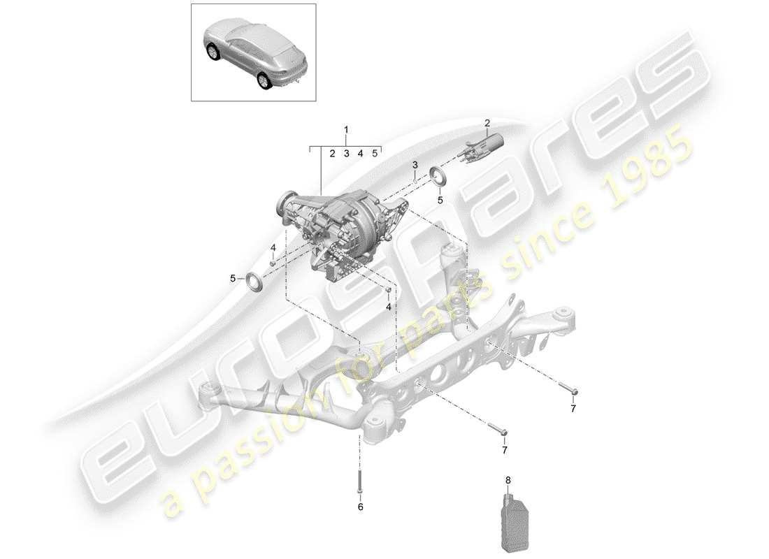 porsche 2015 (macan) hinterachsdifferential ersatzteildiagramm