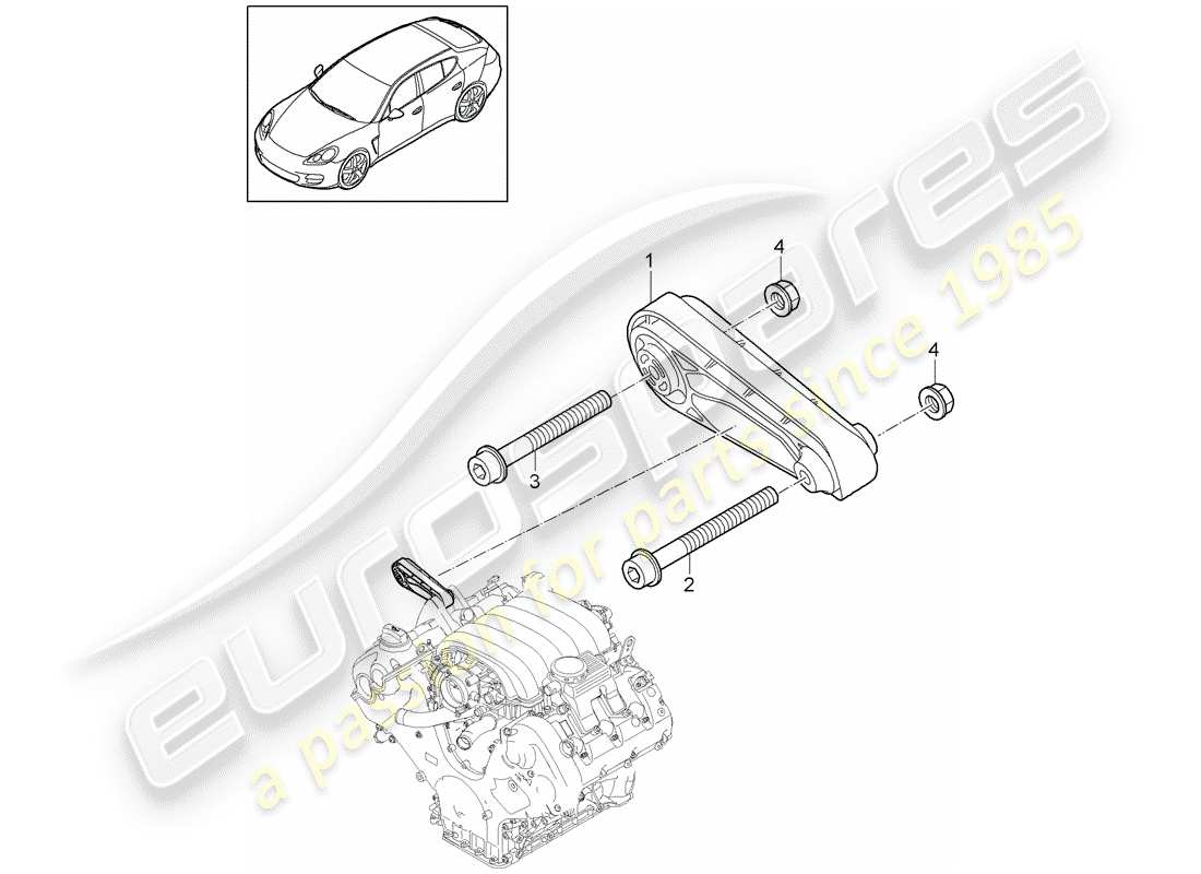 porsche 2015 (panamera 970) motoraufhängung teilediagramm