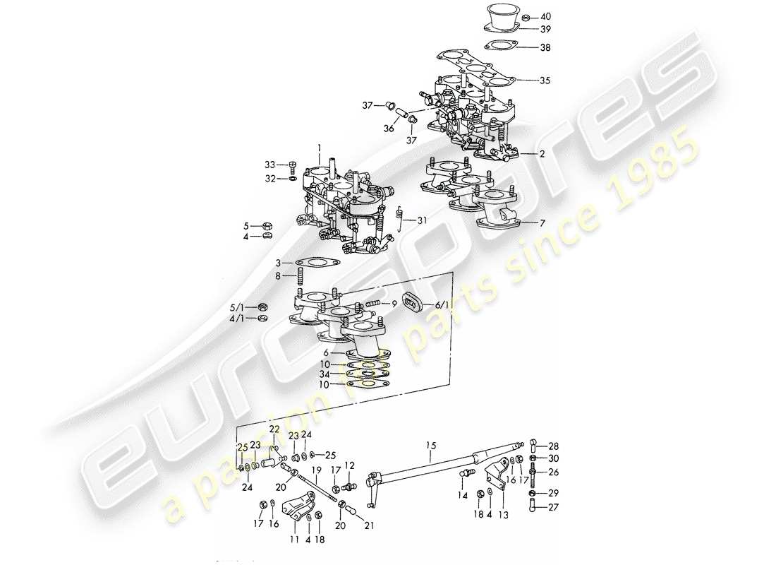 porsche 1969 (911/912) vergaser - system - - weber - - m 090 7001 >> ersatzteildiagramm
