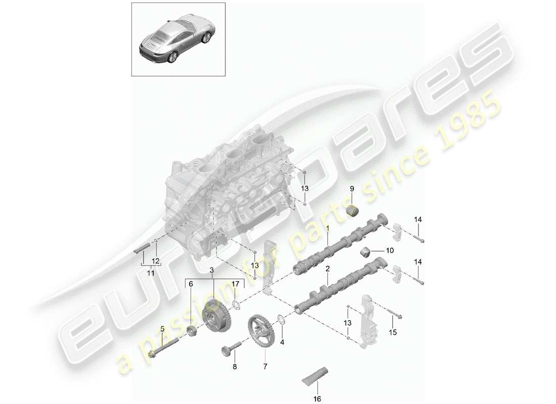 porsche 2016 (991-1) nockenwelle teilediagramm