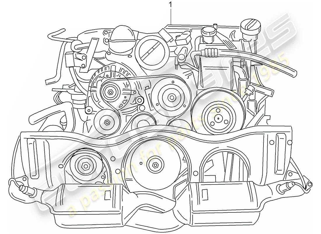 porsche 2008 (997-1 gt3) ersatzteildiagramm für den motorersatz