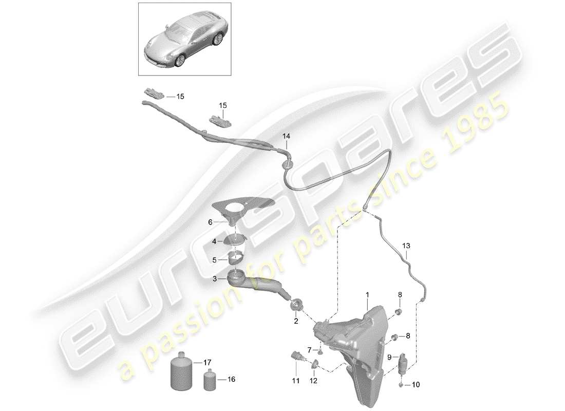porsche 2018 (991-2) scheibe - ersatzteildiagramm