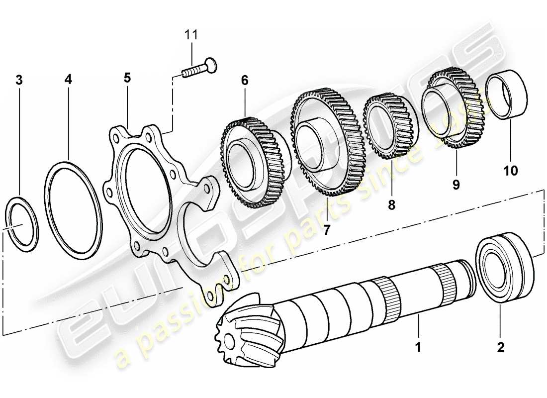 porsche 2003 (996) zahnräder und wellen ersatzteildiagramm
