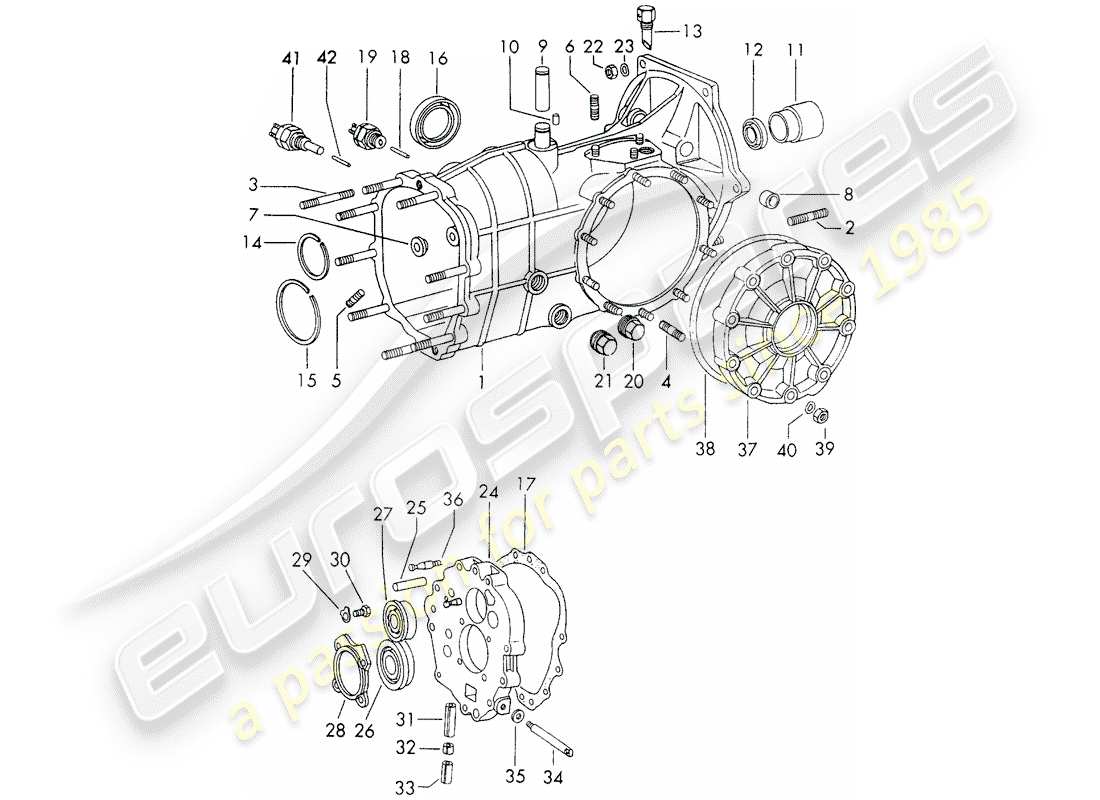 porsche 1972 (911) getriebegehaeuse - sportomatic - d >> - mj 1971 ersatzteildiagramm