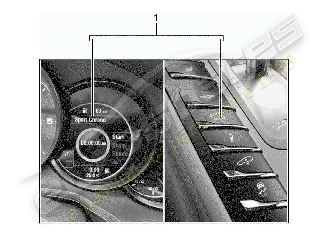 porsche 2018 (tequipment panamera) schaltereinheit ersatzteildiagramm
