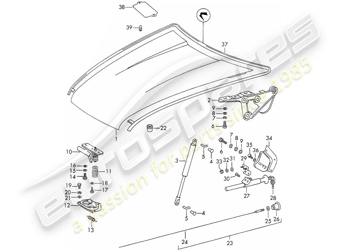 porsche 1973 (911) cover-ersatzteildiagramm