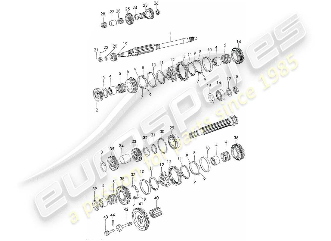 porsche 1971 (911) zahnräder und wellen - sportomatic - - d >> - mj 1970 ersatzteildiagramm