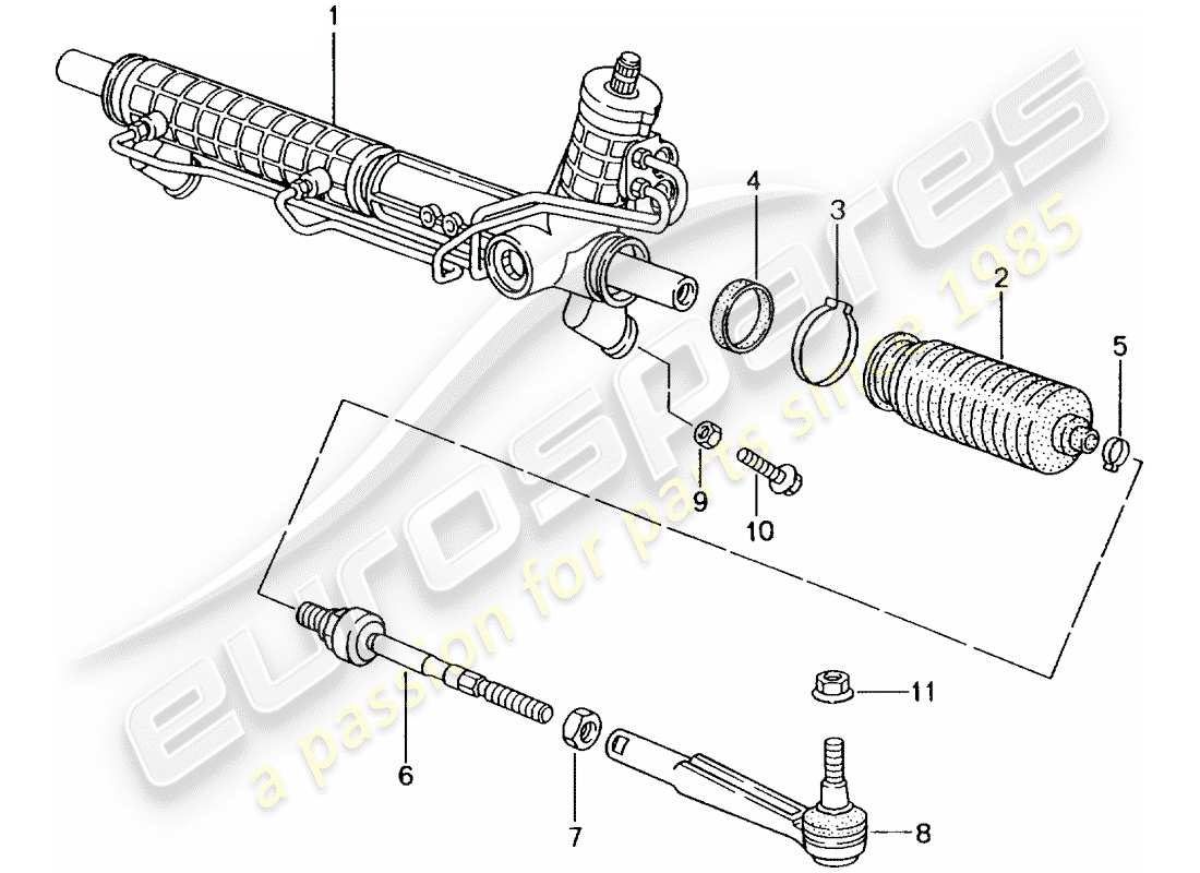porsche 2003 (996 gt3) servolenkung - lenkgetriebe - lenkungsteile ersatzteildiagramm