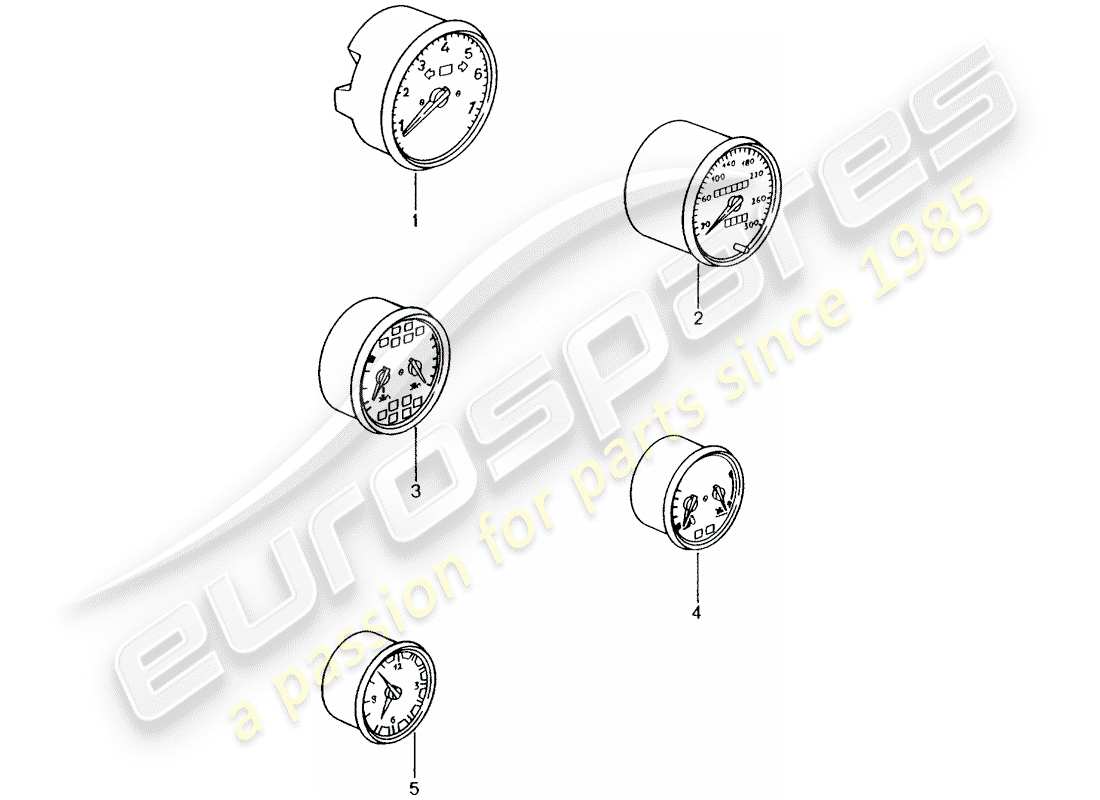 porsche 2009 (tequipment) instrumente teilediagramm