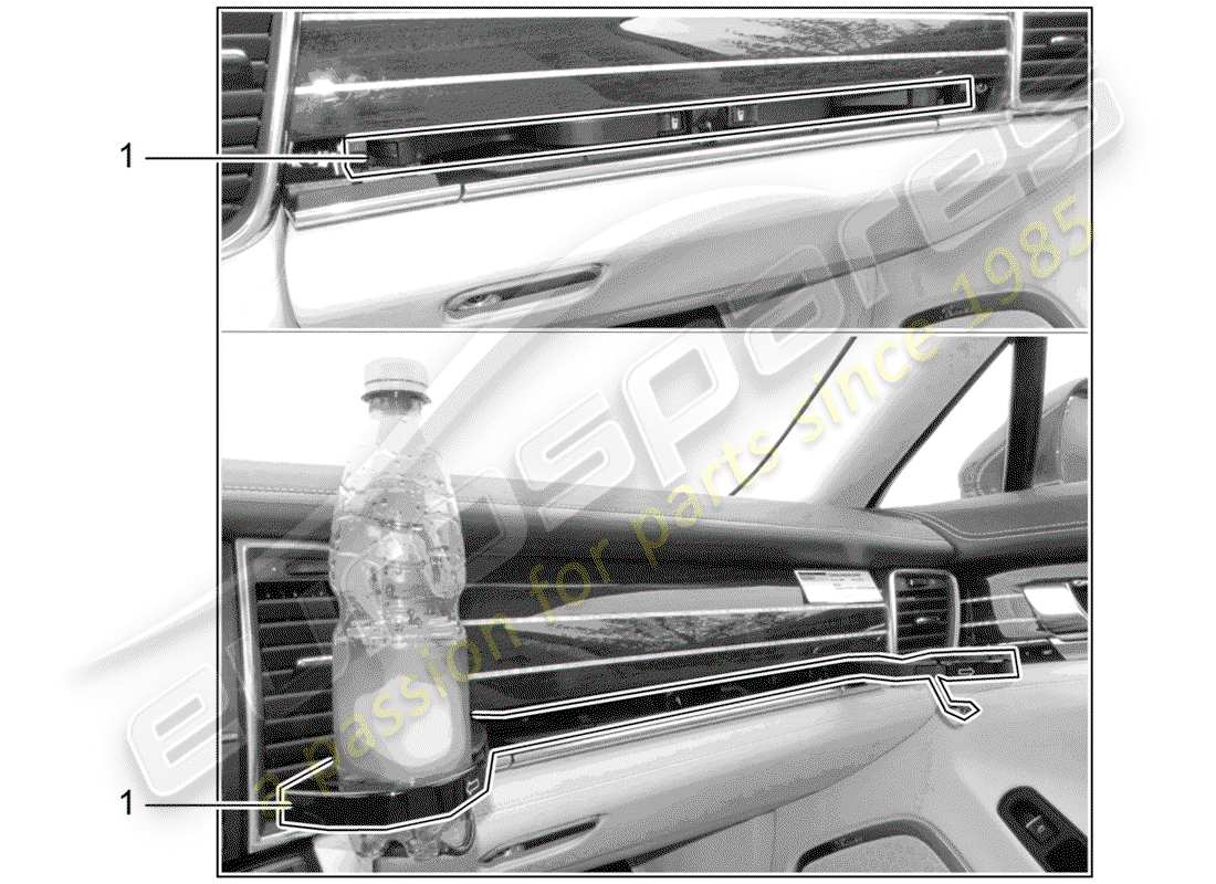 porsche 2018 (tequipment panamera) becherhalter ersatzteildiagramm