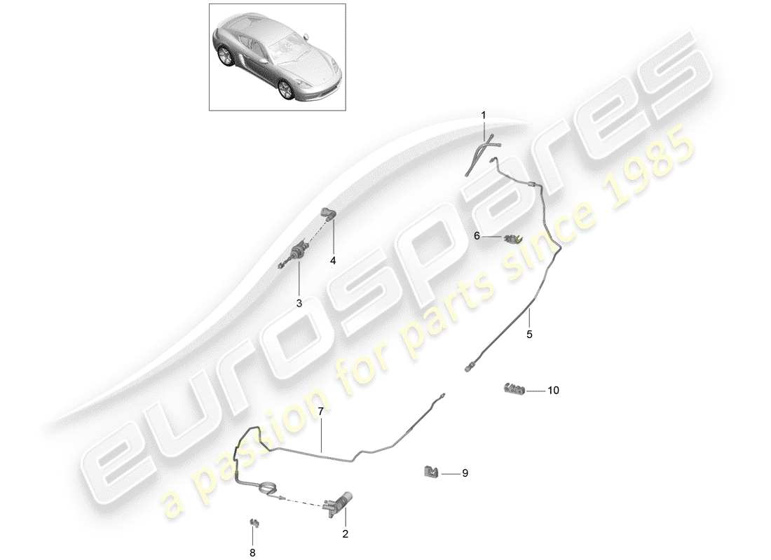 porsche 2018 (718 cayman) hydraulische kupplung ersatzteildiagramm