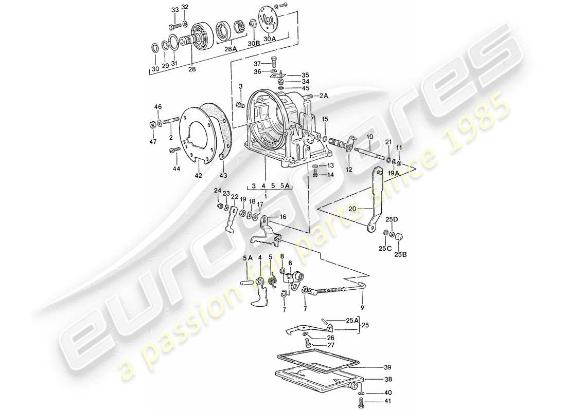 porsche 1990 (944) getriebegehäuse - für - automatikgetriebe - d >> - mj 1989 ersatzteildiagramm
