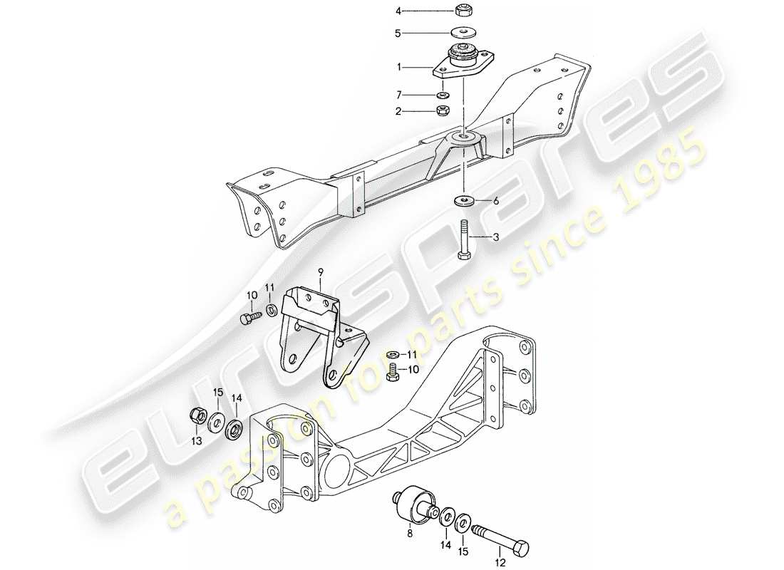 porsche 1988 (959) getriebeaufhängung teilediagramm