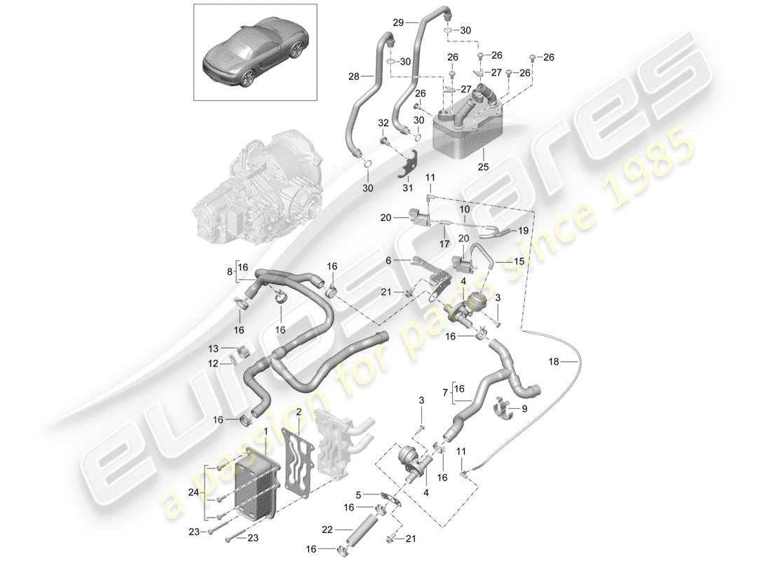 porsche 2015 (981 boxster) - pdk - teilediagramm
