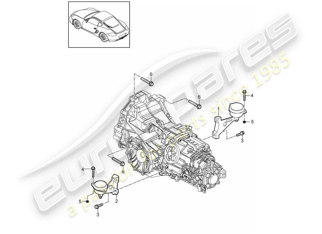 porsche 2011 (987 cayman) schaltgetriebe ersatzteildiagramm