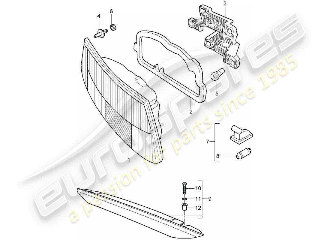 porsche 2007 (987 boxster) rücklicht ersatzteildiagramm