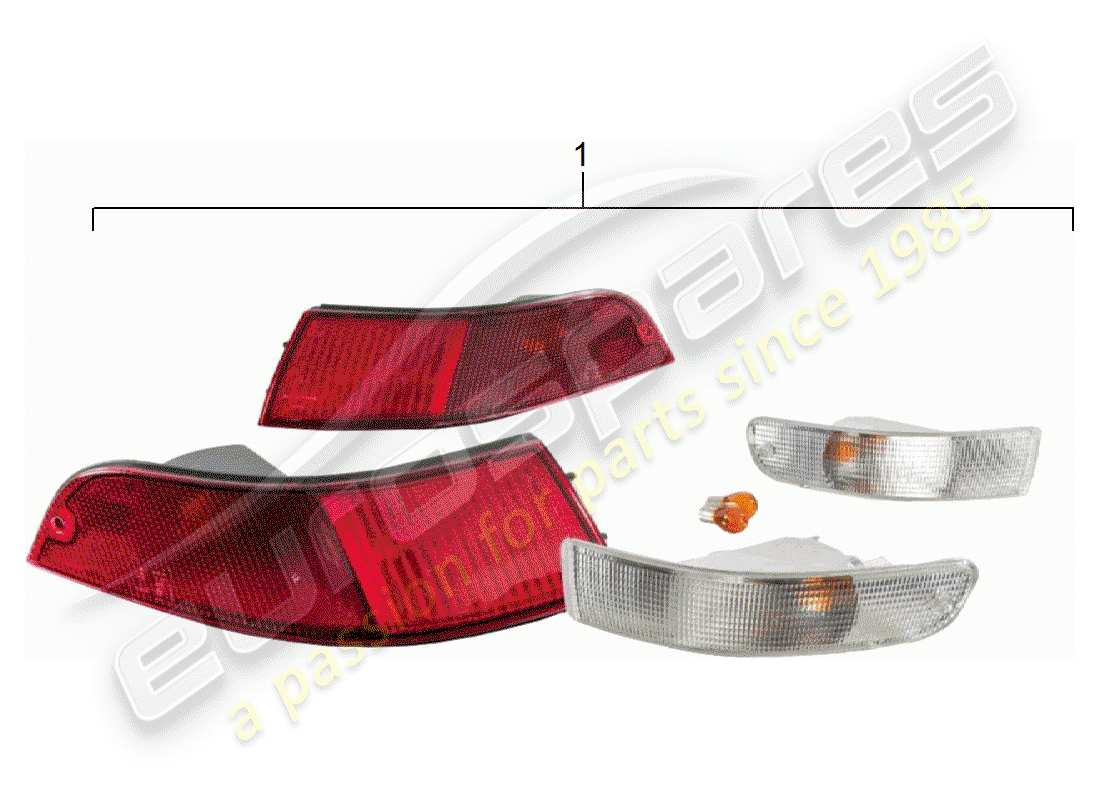 porsche 2001 (accessories) blinker - rücklicht ersatzteildiagramm