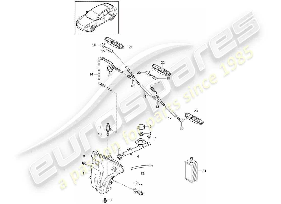 porsche 2010 (panamera 970) scheibe - ersatzteildiagramm