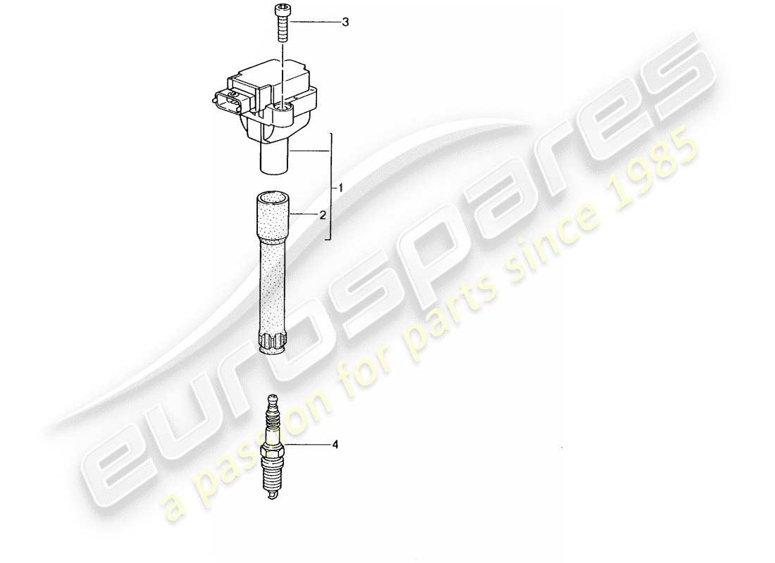 porsche 2003 (996 gt3) zündsystem teilediagramm