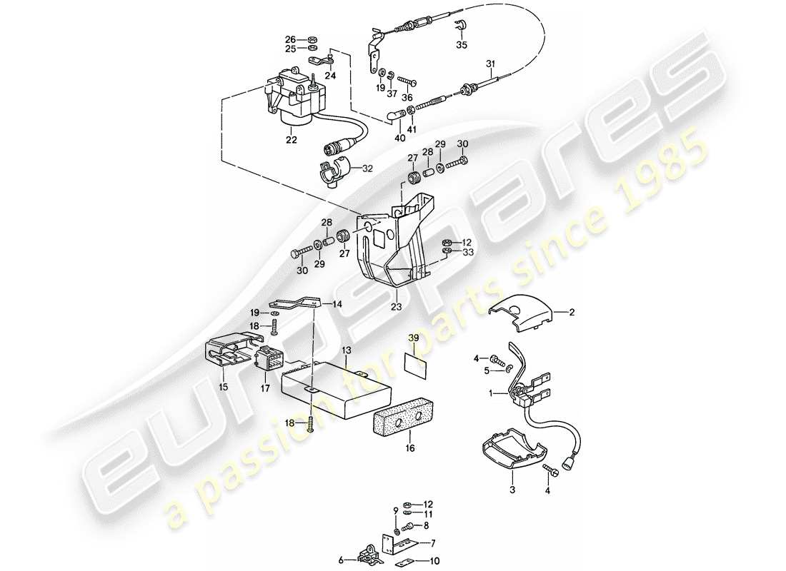 porsche 1987 (911) geschwindigkeitsregelsystem - d - mj 1988>> ersatzteildiagramm
