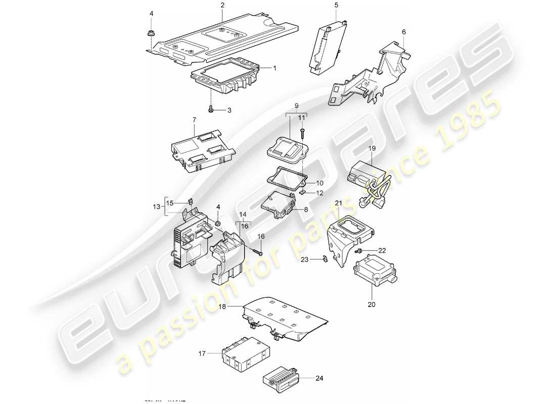 porsche 2005 (997-1) steuergeräte ersatzteildiagramm