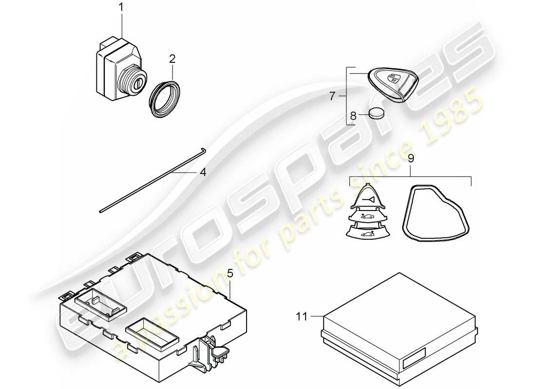 porsche 2008 (997-1 turbo / gt2) steuergeräte ersatzteildiagramm