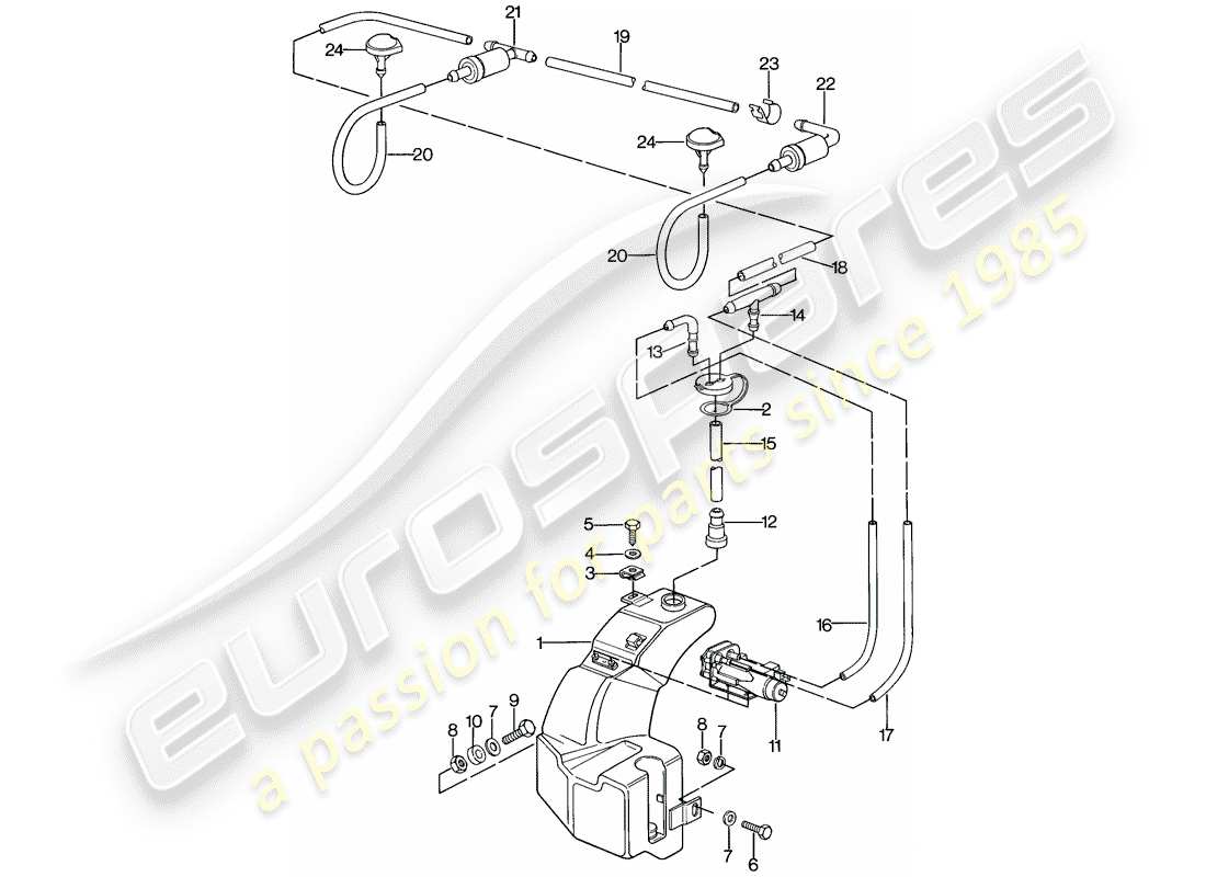 porsche 1984 (944) scheibe - ersatzteildiagramm