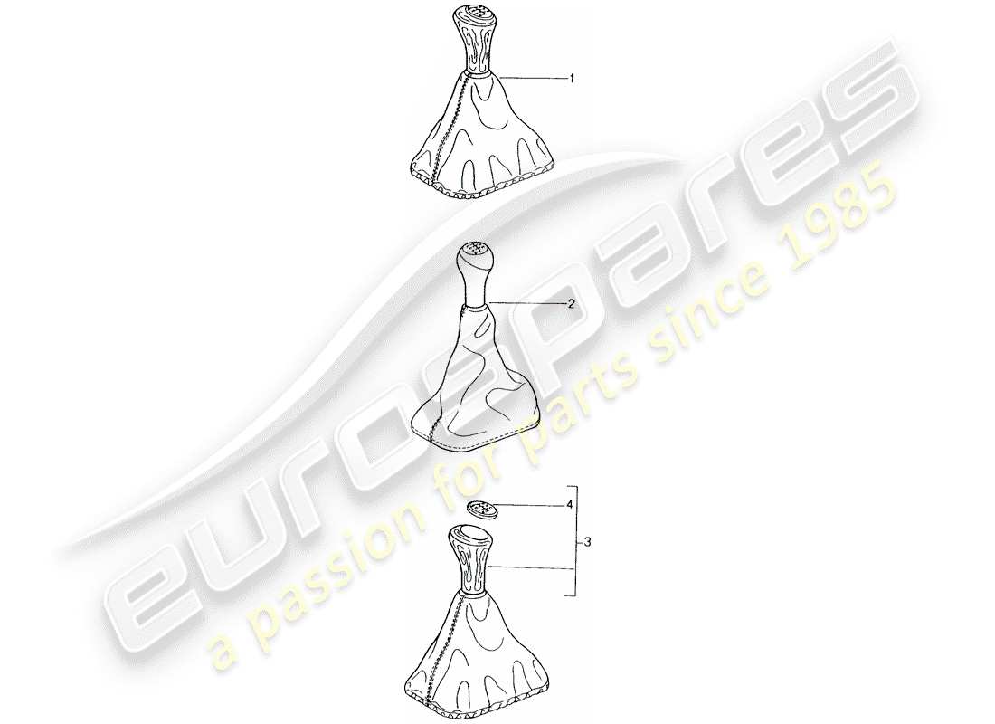 porsche 2010 (tequipment) schaltknauf ersatzteildiagramm
